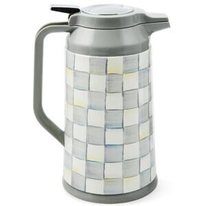 Brand New Mackenzie-Childs Sterling Check Coffee Carafe